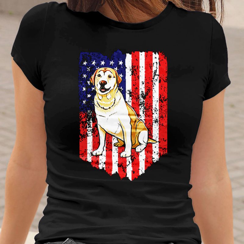 American Flag Labrador Retriever Women's T-Shirt