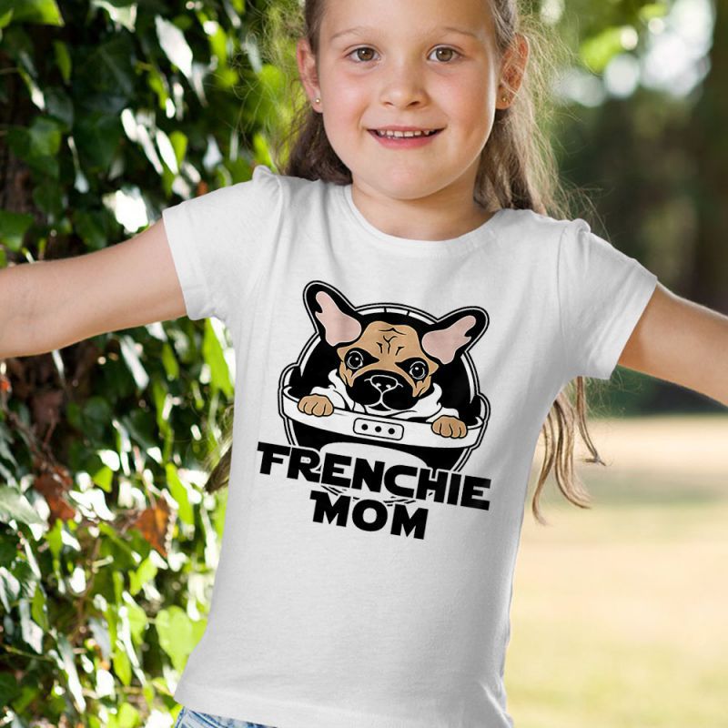 Baby Yoda Frenchie Mom Unisex Youth Kids T-Shirt