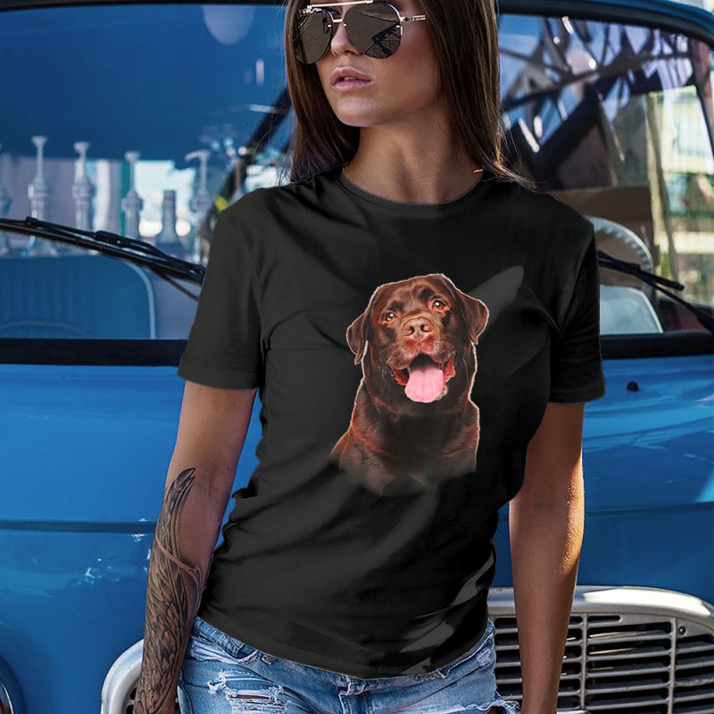 Chocolate Labrador Face Smile Women's T-Shirt