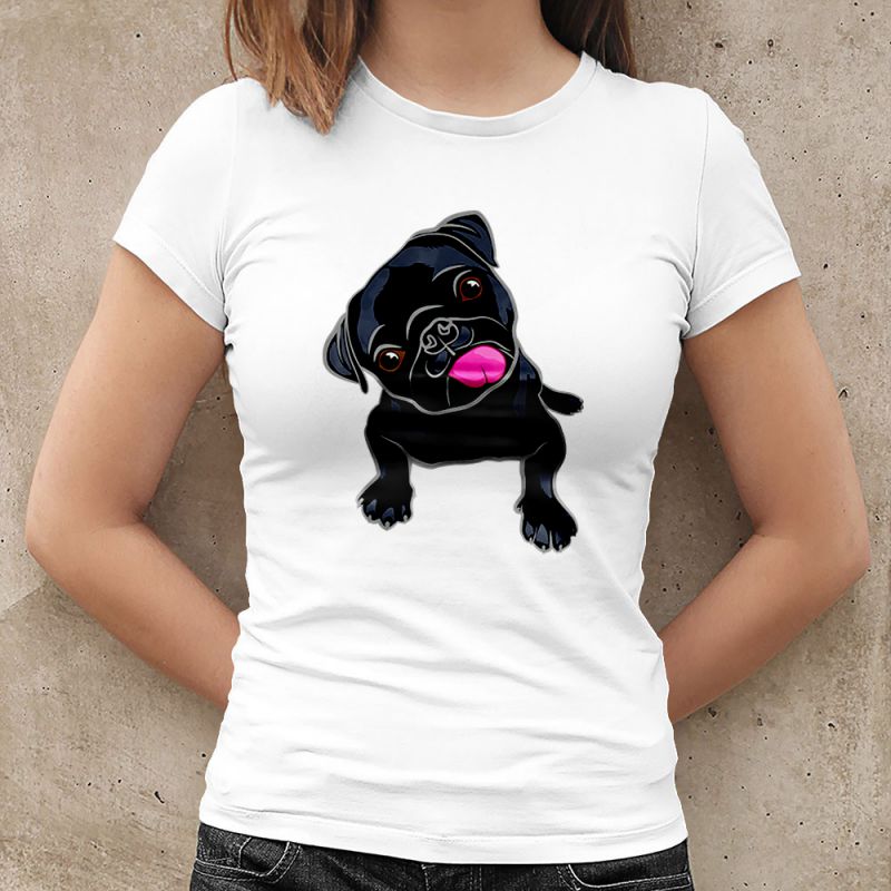 Cute Black Pug Lover Women's T-Shirt