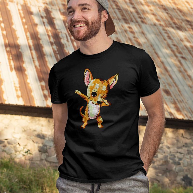 Cute Dabbing Chihuahua Dog Men's T-Shirt
