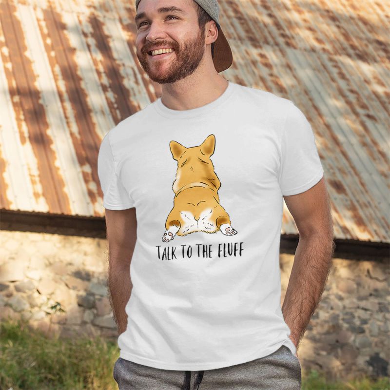 Funny Corgi - Corgi Butt Talk to the Fluff Men's T-Shirt