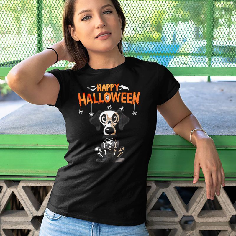 Happy Halloween Dachshund Skeleton Women's T-Shirt