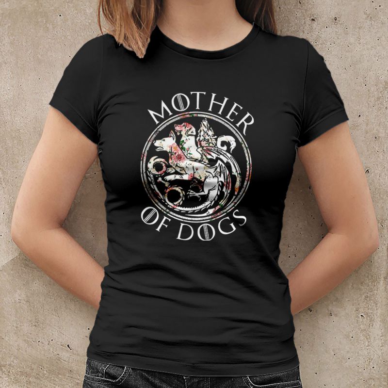 Mother Of Dogs Floral Flower Women's T-Shirt