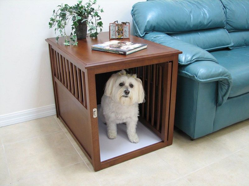 Best decorative dog crates. Dog kennel end table, crate TV stand reviews